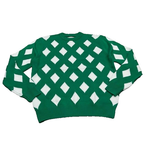 NWOT Bogey Boys by Macklemore Men's Rhombus Sweater Golf Green White Size Large - Picture 1 of 9